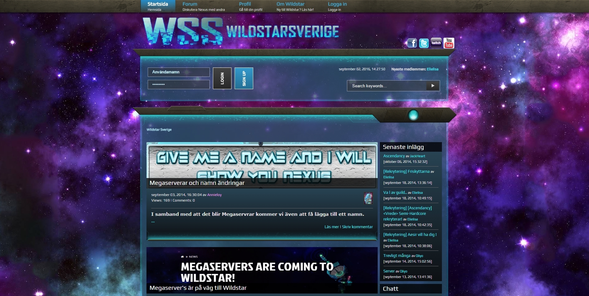 Wildstar Sverige community website